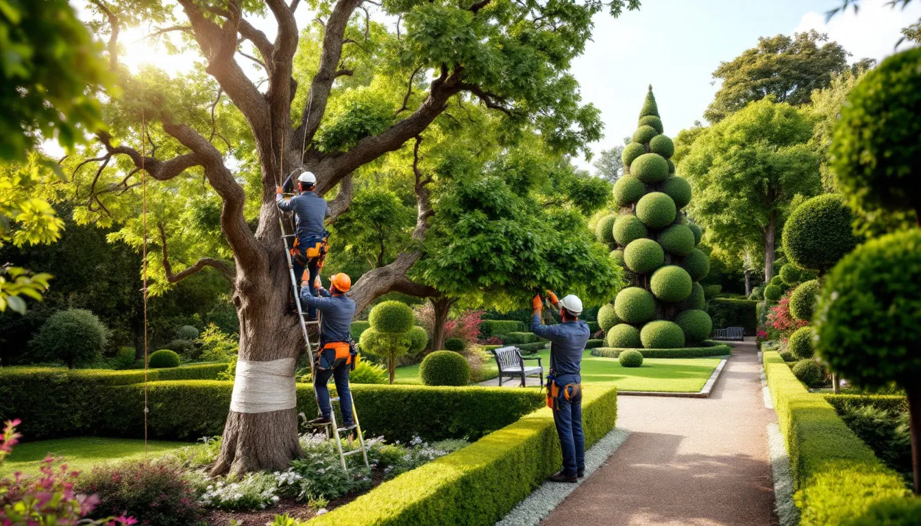 Professional pruning and trimming of trees for aesthetic appeal.